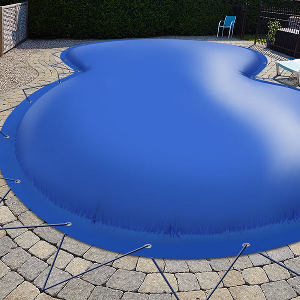 Aufblasbare Poolabdeckung Achtformpool 540 x 350 cm I Achtform Pool 5,4 x 3,5 m I blau