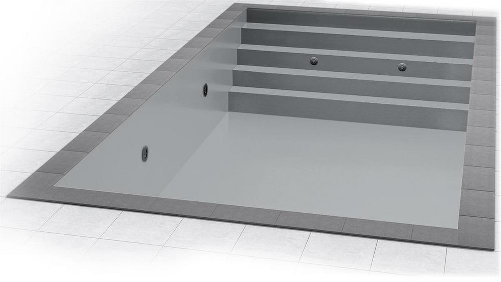 Poolfolie für Rechteckpool mit Treppe COMPLETE 350 I 700 x 350 x 150 cm I 0,8 mm I hellgrau