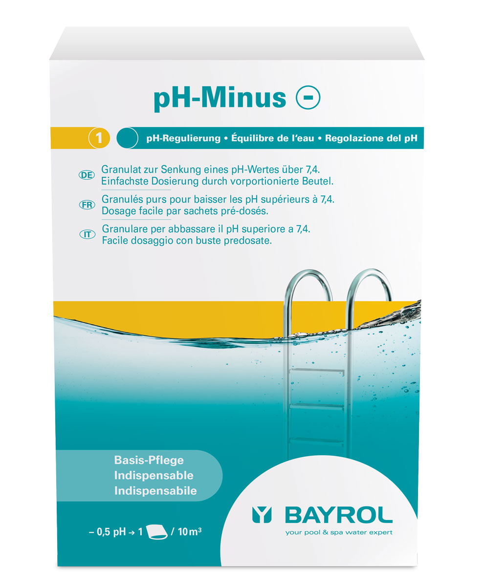 BAYROL pH Minus | 2 kg Karton | staubfreies Granulat 4 x 500 g Beutel