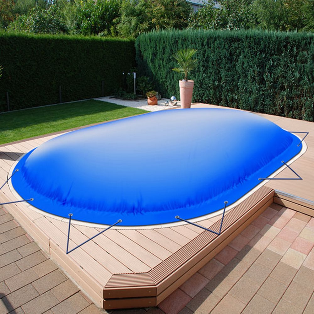 Aufblasbare Poolabdeckung Ovalpool 450 x 300 cm I Oval Pool 4,5 x 3 m I blau (RAL5002)