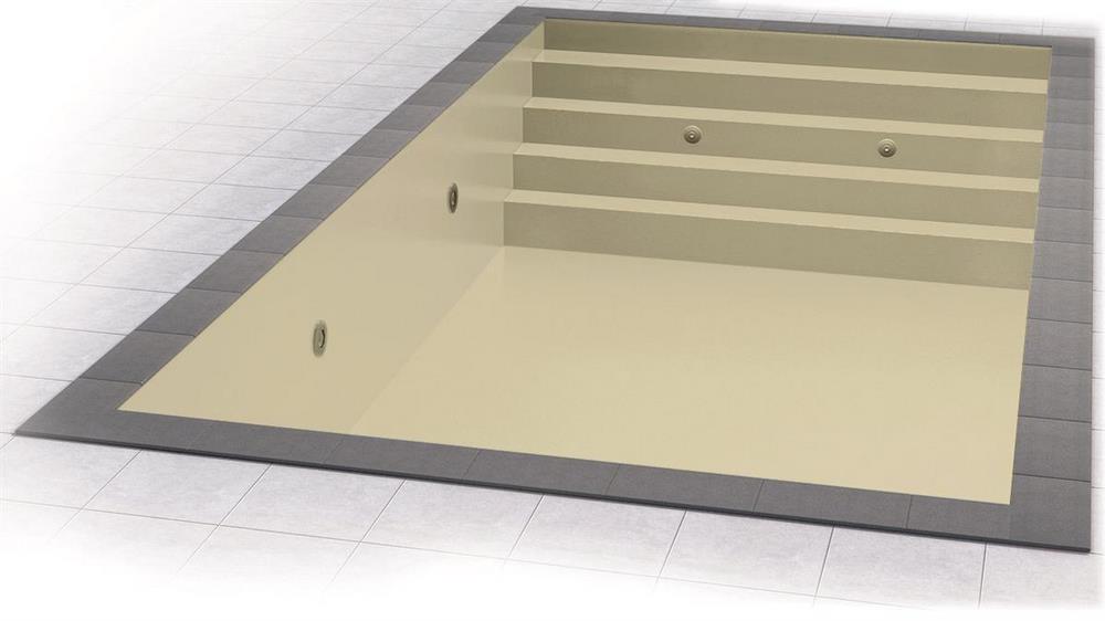 Poolfolie für Rechteckpool mit Treppe COMPLETE 350 I 700 x 350 x 150 cm I 0,8 mm I sandfarben