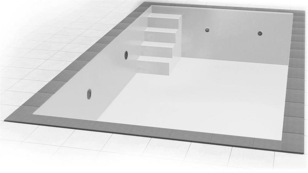 Poolfolie für Rechteckpool mit Treppe VARIOFIT 58 I 800 x 400 x 150 cm I 0,8 mm I weiß