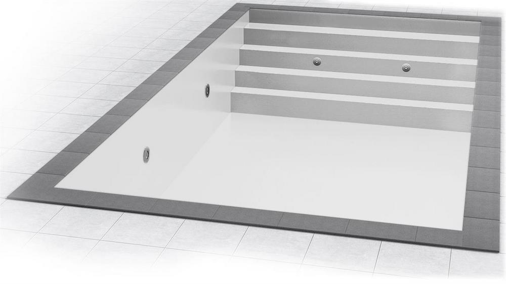 Poolfolie für Rechteckpool mit Treppe COMPLETE 300 I 600 x 300 x 150 cm I 0,8 mm I weiß